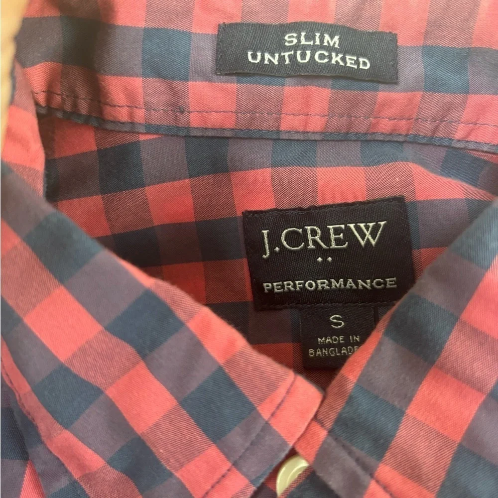 J. Crew Pink and Blue Casual Button Down Shirt size men’s small